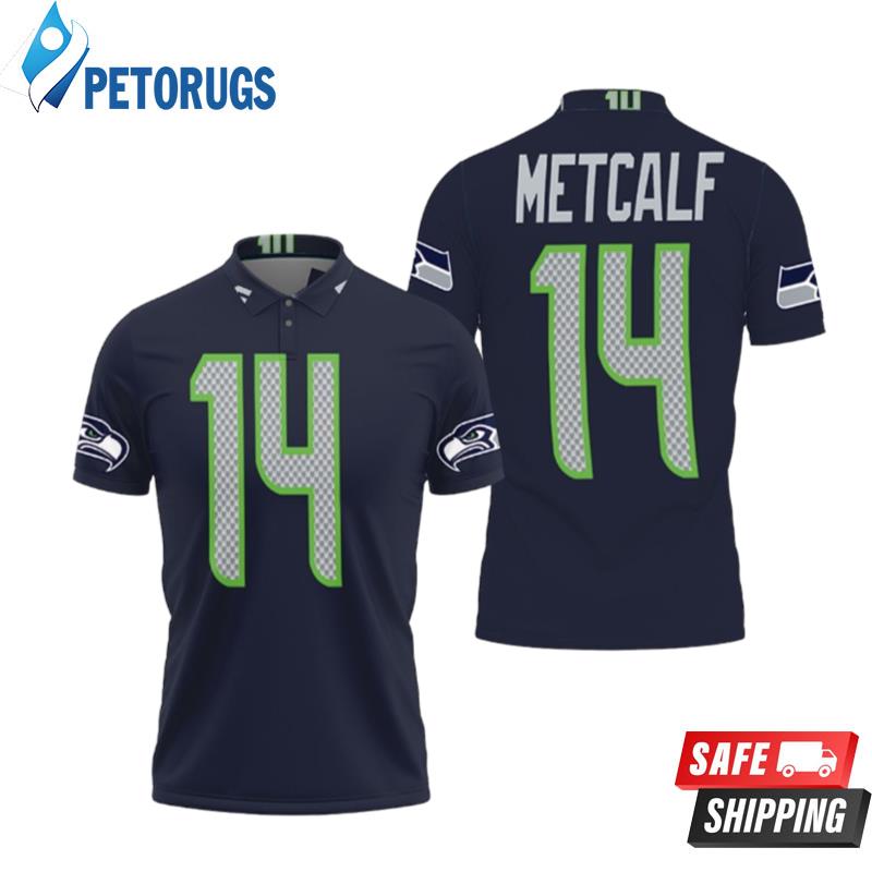 Seattle Seahawks D K Metcalf Limited Navy 100th Season Inspired Style Polo Shirts