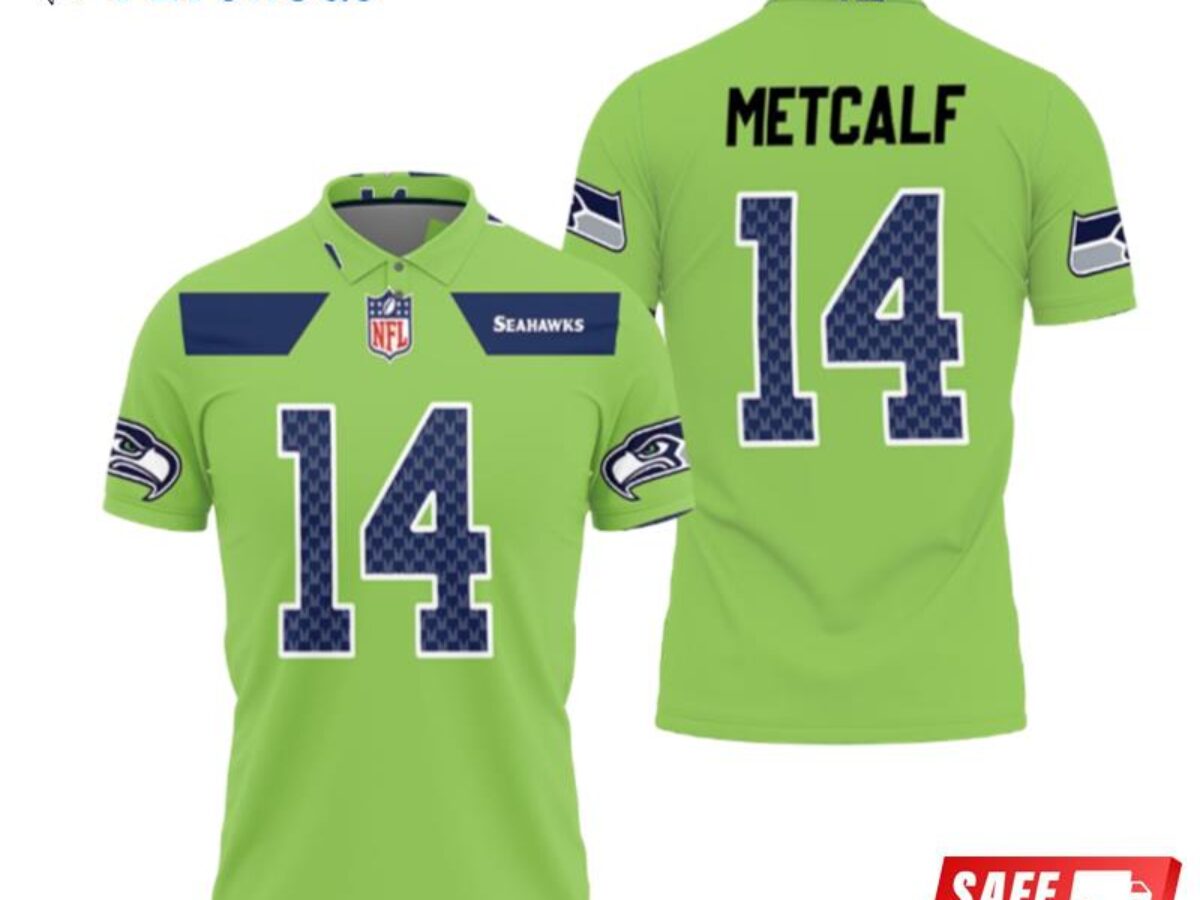 Seattle Seahawks D K Metcalf Green Color Rush Legend Inspired Polo