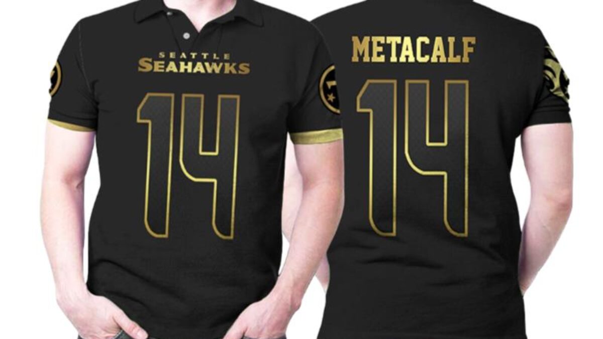 Seattle Seahawks D K Metcalf Black Golden Edition Jersey Inspired