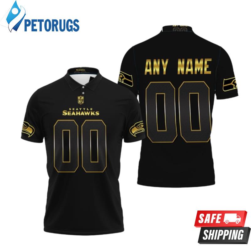 Seattle Seahawks Nfl American Football Team Black Golden Edition Polo Shirts