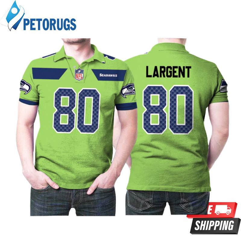 Seattle Seahawks Steve Largent #80 Nfl American Football Green Color Rush Legend Polo Shirts