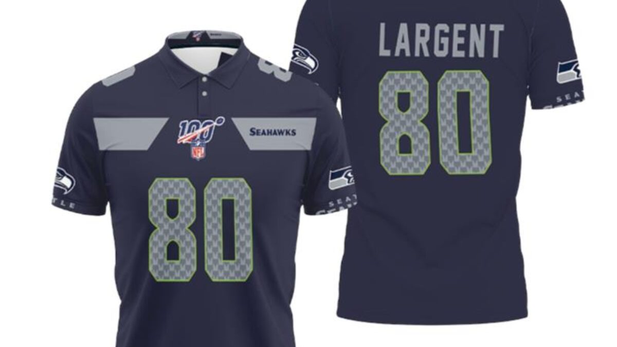 Seattle Seahawks Steve Largent #80 Nfl American Football Navy