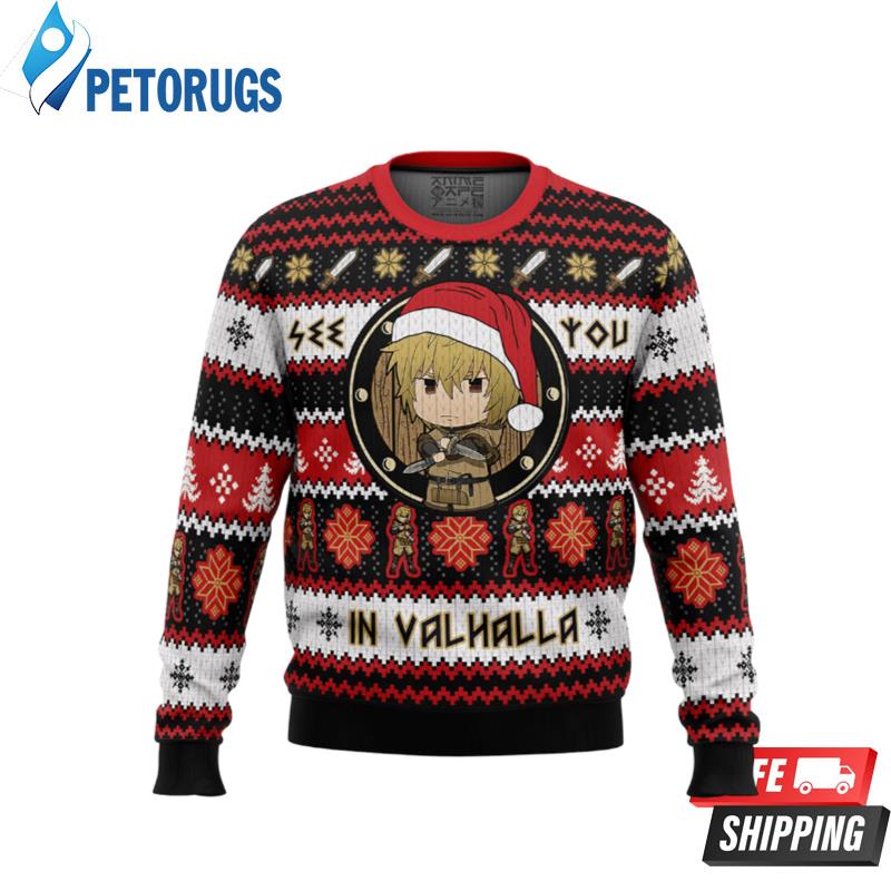 See You in Valhalla Vinland Saga Ugly Christmas Sweaters