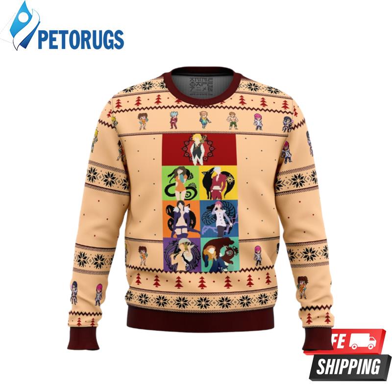 Seven Deadly Sins Minimal Ugly Christmas Sweaters