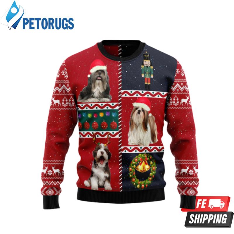 Shih Tzu Vintage Ugly Christmas Sweaters