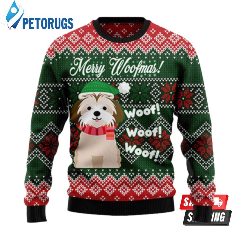 Shih Tzu Woofmas Ugly Christmas Sweaters