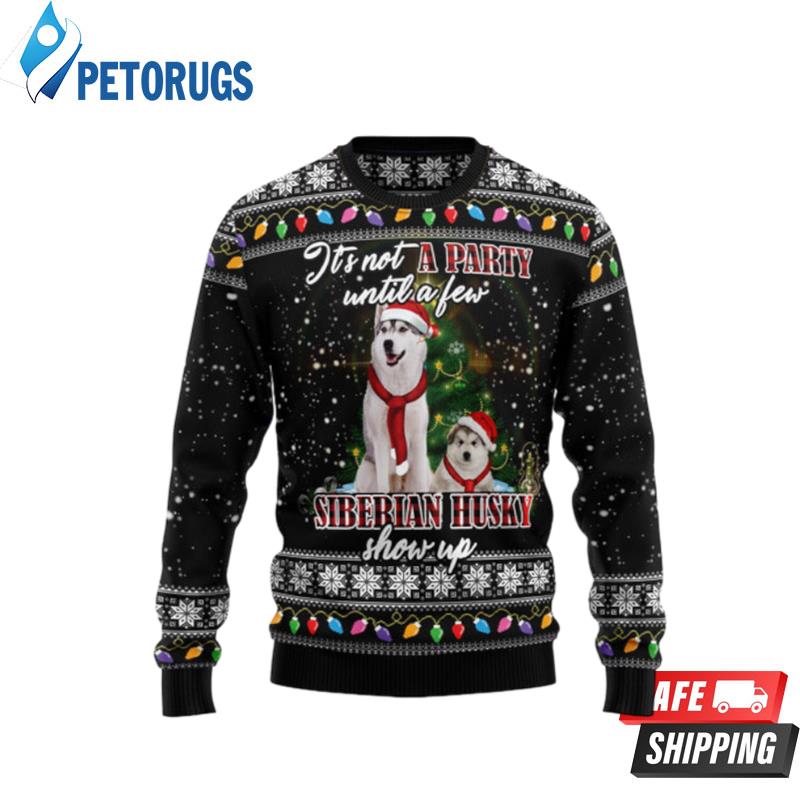 Siberian Husky Show Up Ugly Christmas Sweaters