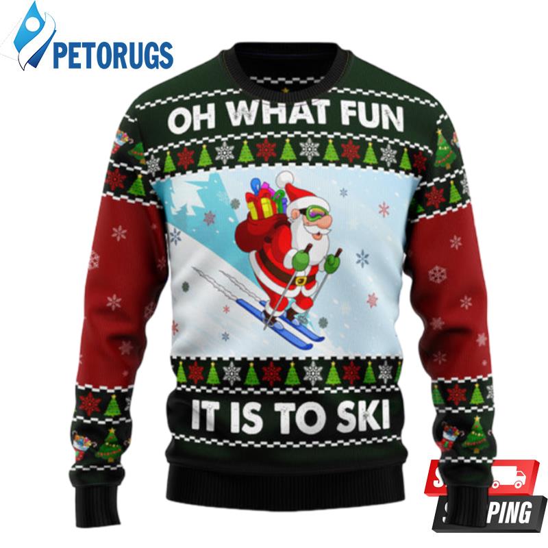 Skiing Oh What Fun Ugly Christmas Sweaters