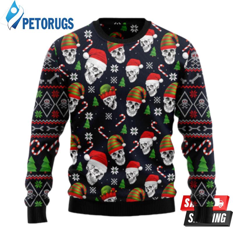 Skull Face Ugly Christmas Sweaters