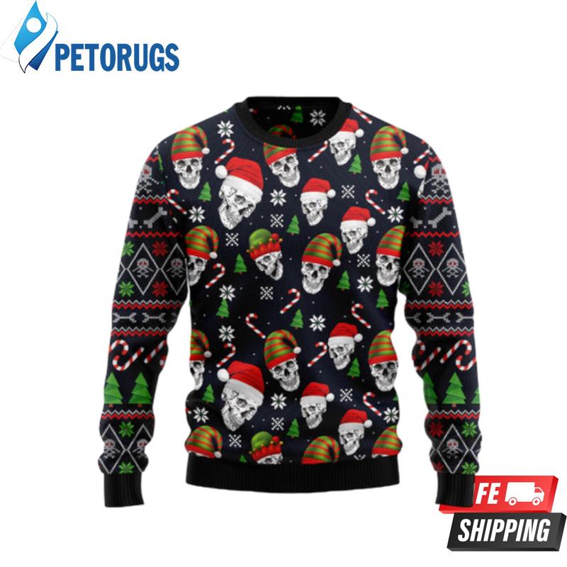 Skull Face Ugly Christmas Sweaters