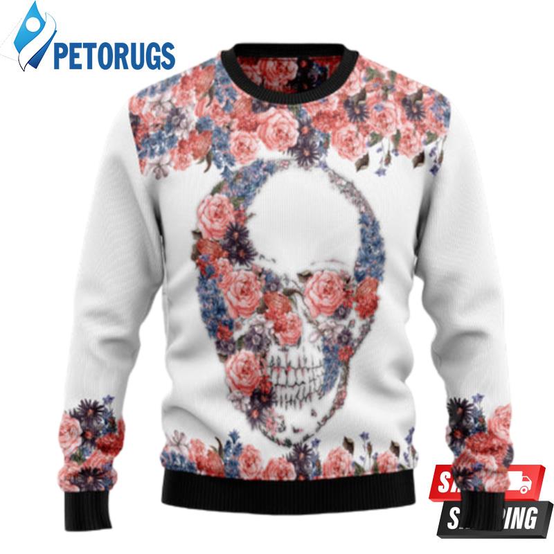 Skull Flowers Ugly Christmas Sweaters