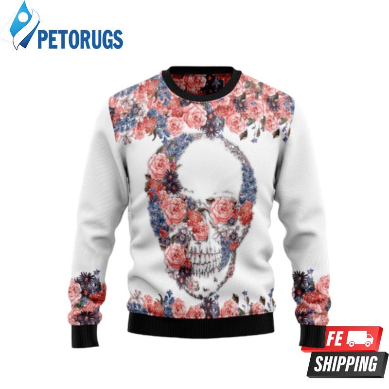 Skull Flowers Ugly Christmas Sweaters