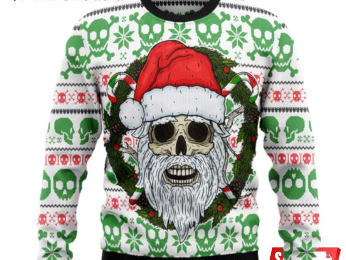 Sport Team Kansas City Chiefs Ugly Sweater Skull Xmas - T-shirts