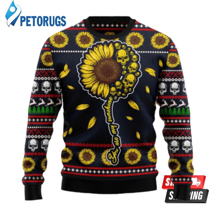 Skull Sunflower Ugly Christmas Sweaters