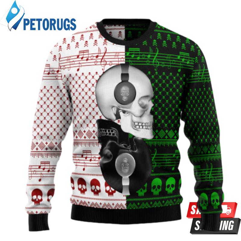 Skull Yinyang Ugly Christmas Sweaters
