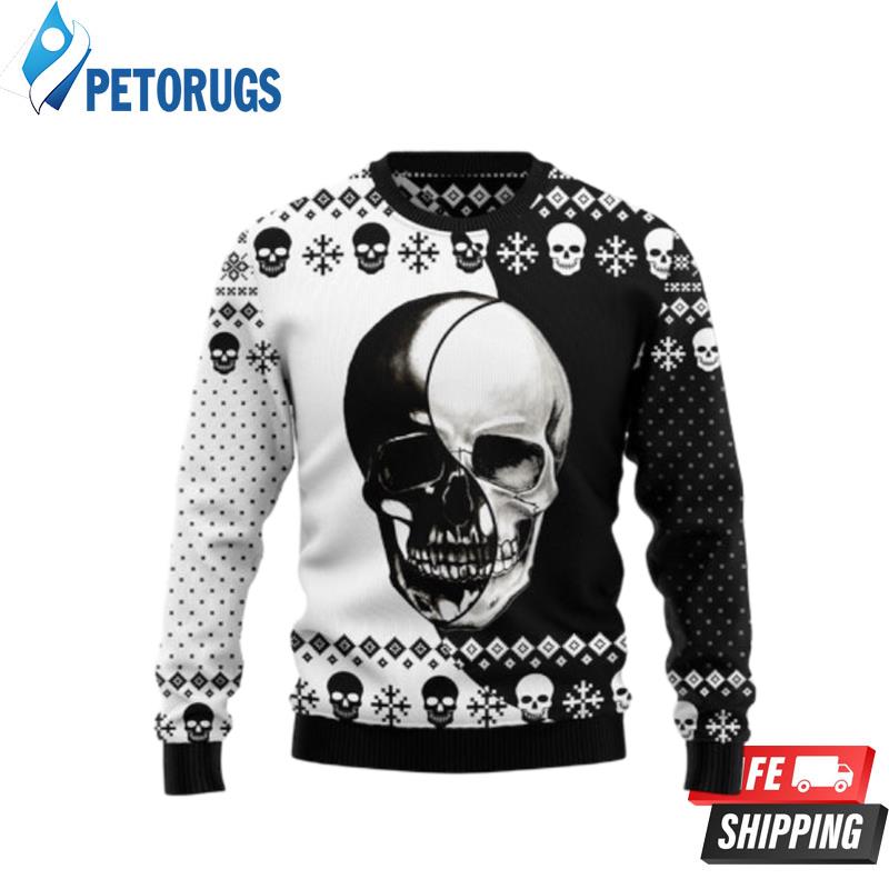 Skull Yinyang Ugly Christmas Sweaters