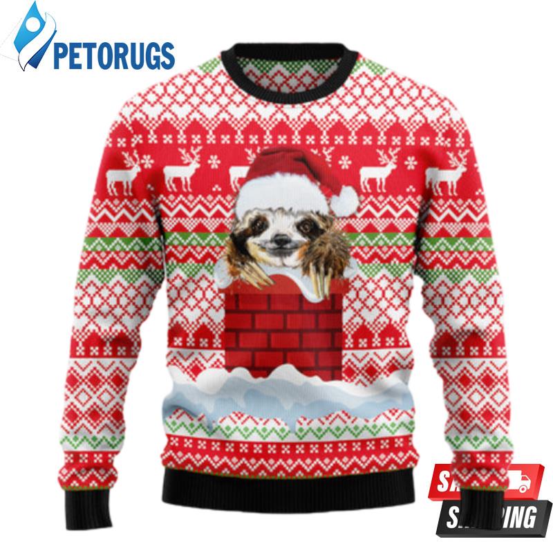 Sloth Chimney Ugly Christmas Sweaters