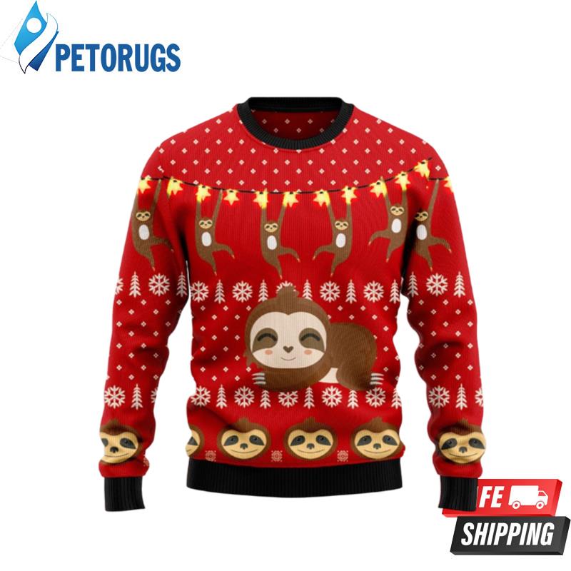 Sloth Light Ugly Christmas Sweaters