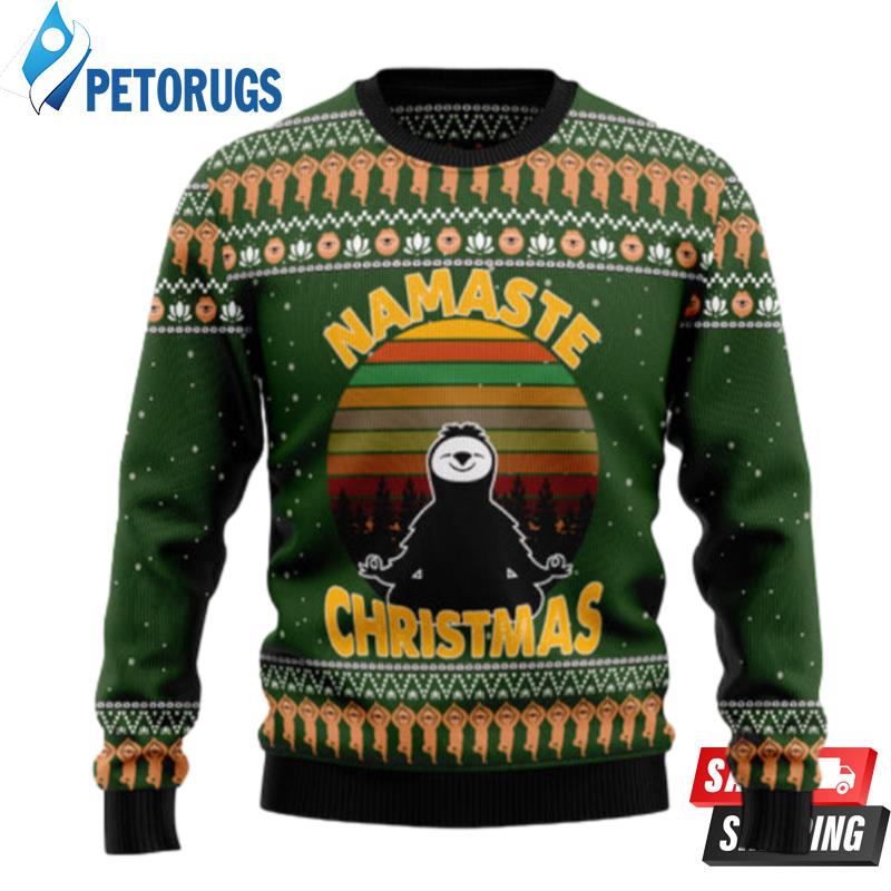 Sloth Namaste Ugly Christmas Sweaters