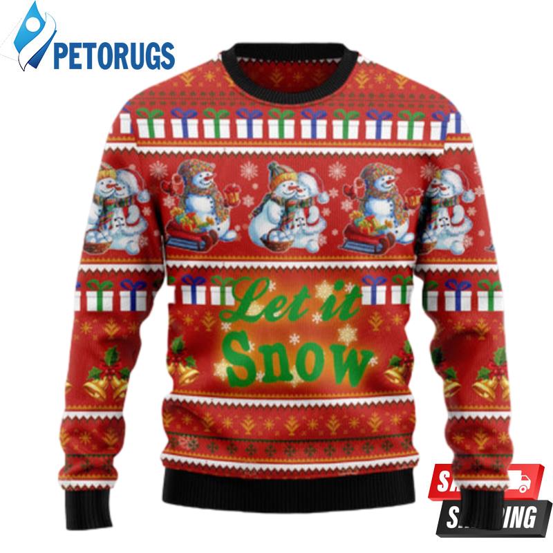 Snowman Let It Snow Ugly Christmas Sweaters