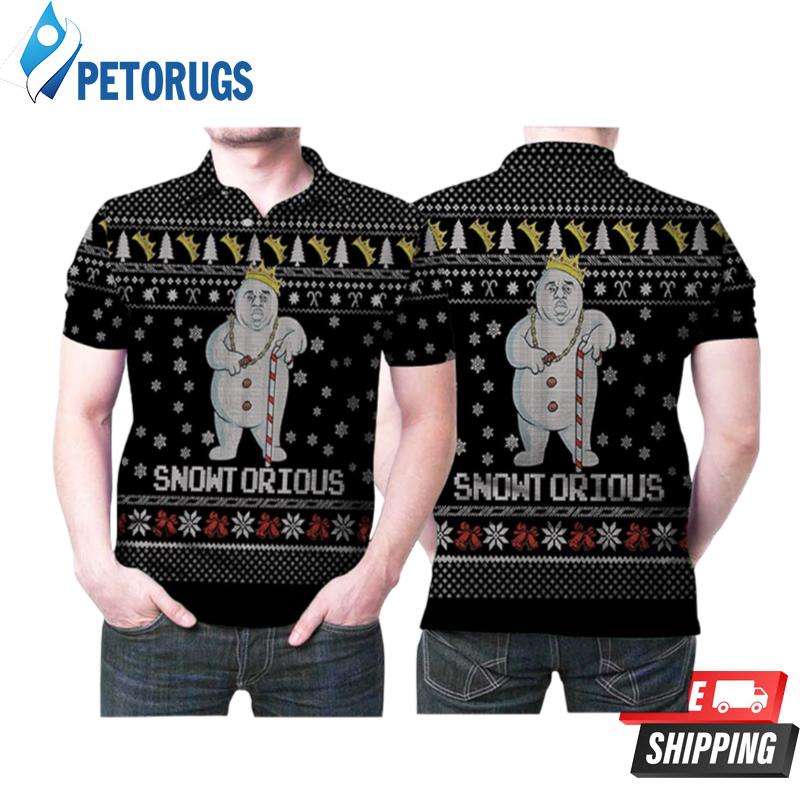 Snowtorious Notorious Big Ugly Christmas Pattern Polo Shirts