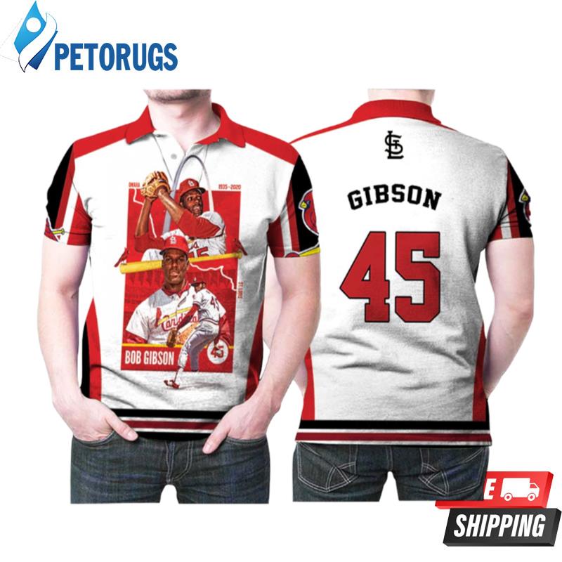 St Louis Cardinals Bob Gibson 45 Great Player Mlb Baseball Team Polo Shirts