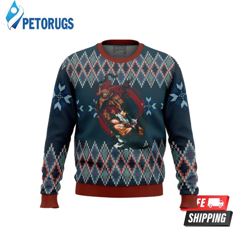 Street Fighter Ryu and Akuma Ugly Christmas Sweaters