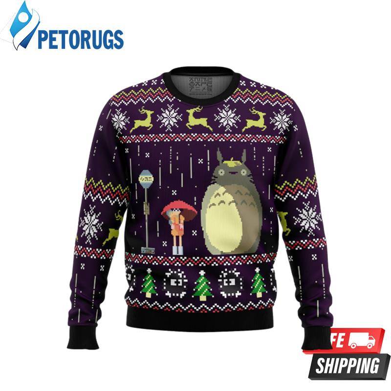 Studio Ghibli Totoro Rain Miyazaki Ugly Christmas Sweaters