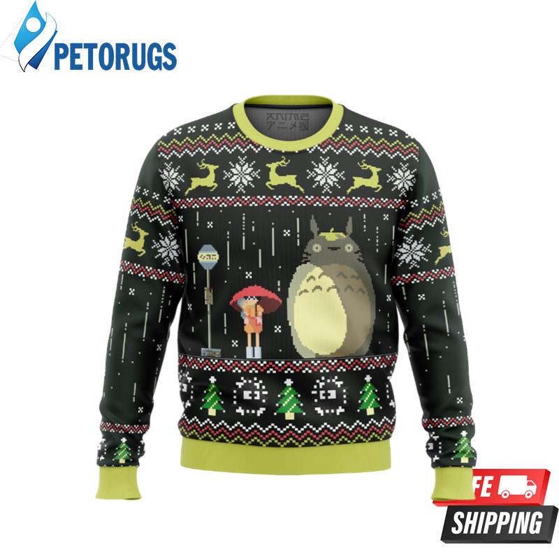 Studio Ghibli Totoro Rain Ugly Christmas Sweaters