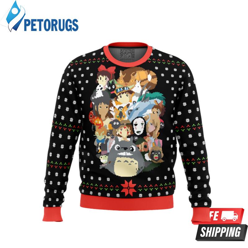 Studio Ghibli Xmas Main Miyazaki Ugly Christmas Sweaters