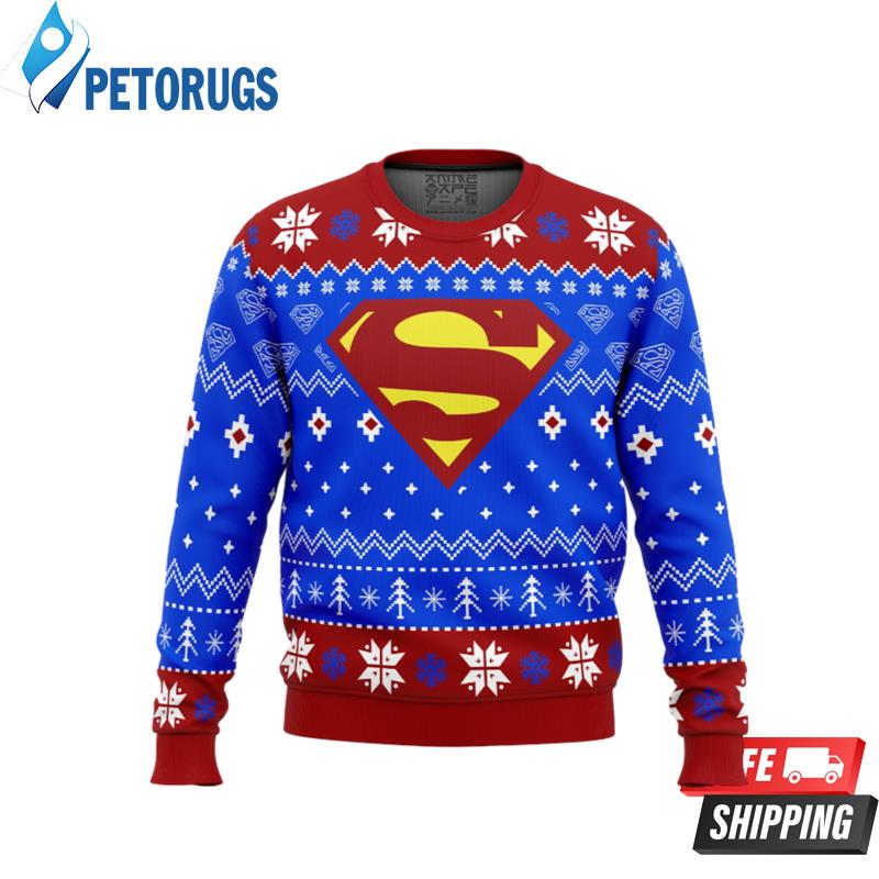 Super Heroes Superman Christmas Ugly Christmas Sweaters