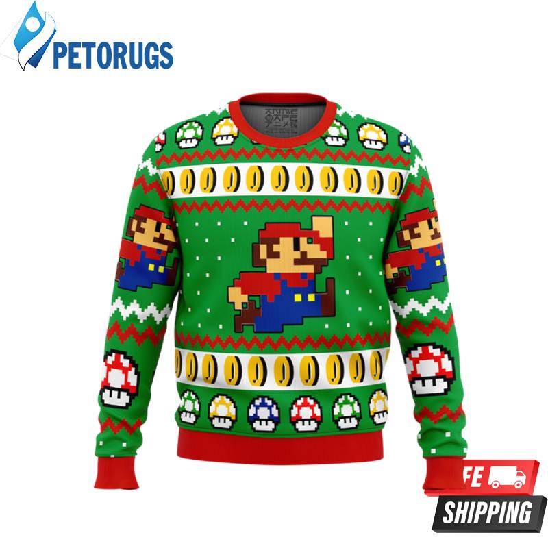 Super Mario Jump Ugly Christmas Sweaters