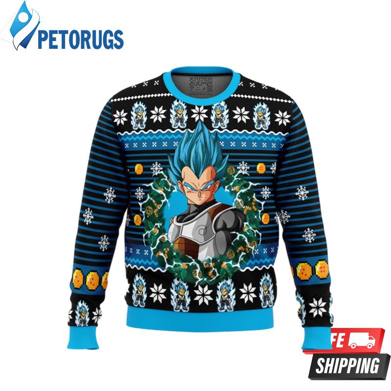 Super Saiyan Blue Vegeta Ugly Christmas Sweaters