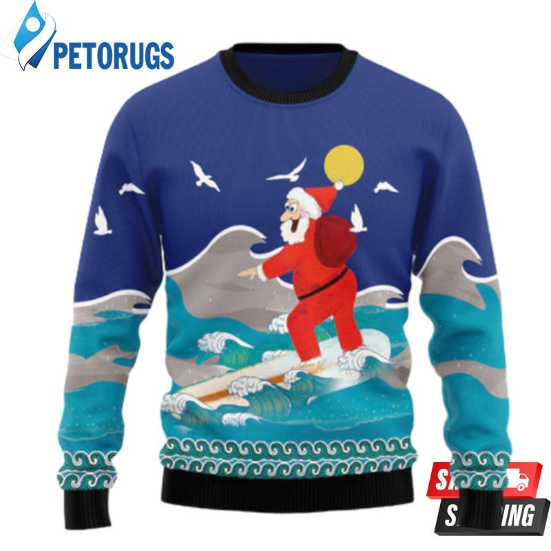 Surfing Santa Ugly Christmas Sweaters