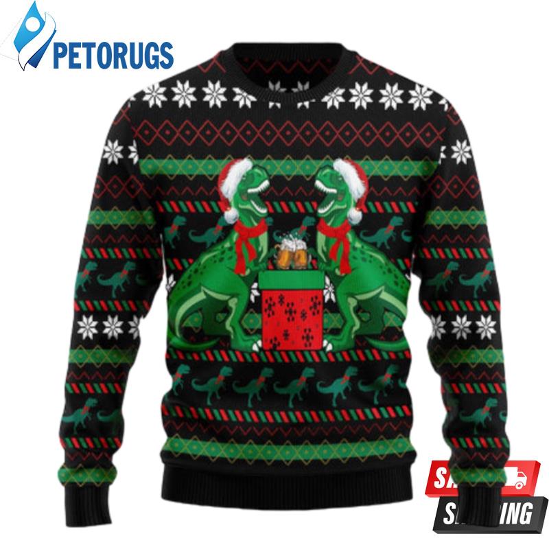 T Rex Drink Ugly Christmas Sweaters