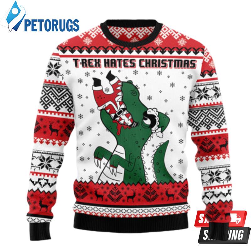 T Rex Hates Christmas Ugly Christmas Sweaters