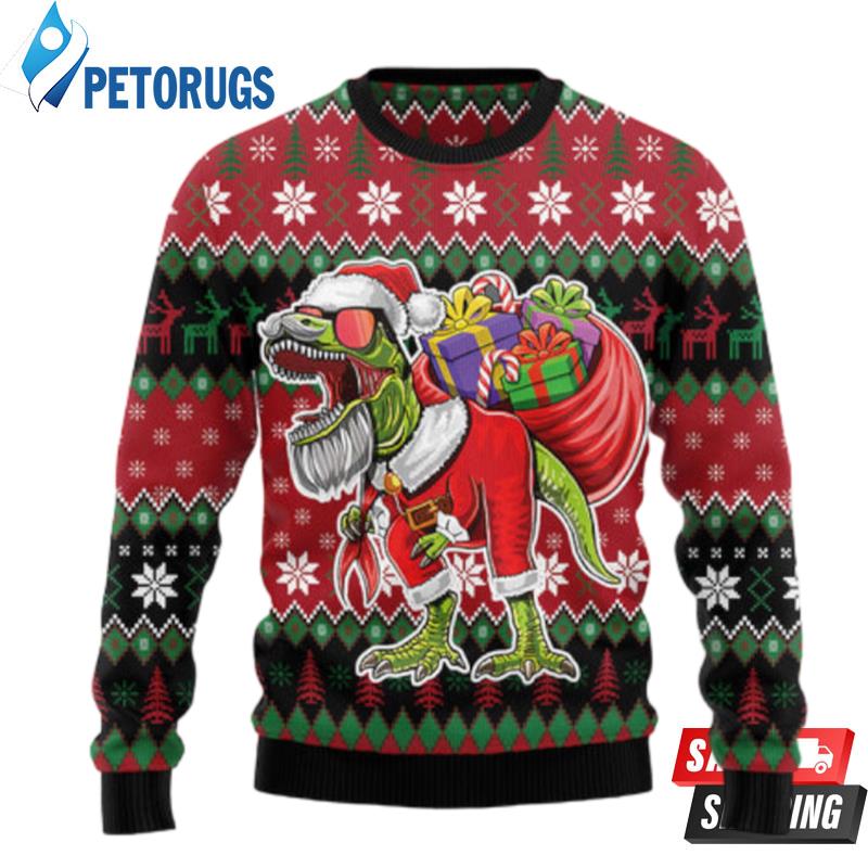 T Rex Santa Christmas Ugly Christmas Sweaters