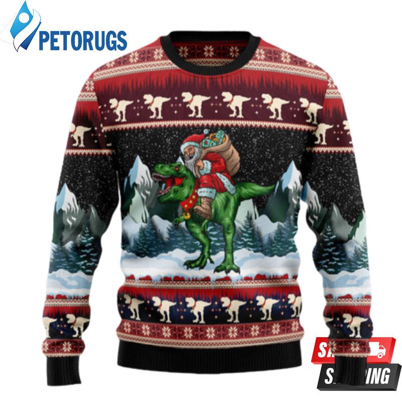 T Rex Santa Clause Ugly Christmas Sweaters