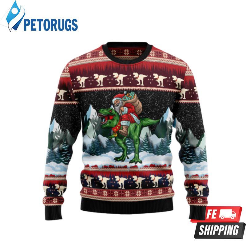 T Rex Santa Clause Ugly Christmas Sweaters