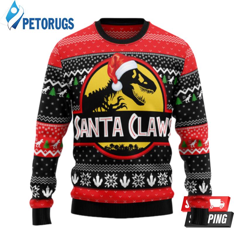 T Rex Santa Claws Ugly Christmas Sweaters
