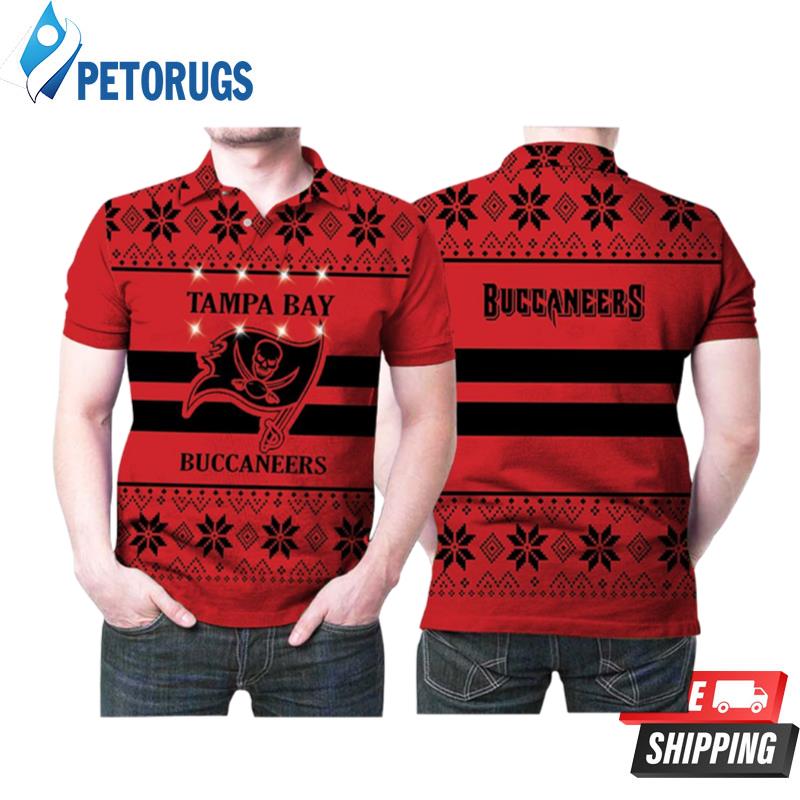 Tampa Bay Buccaneers Light Up Ugly Christmas Polo Shirts