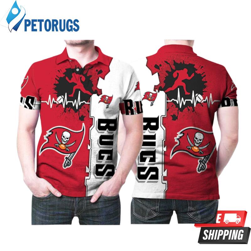 Tampa Bay Buccaneers Logo Heartbeat Running Polo Shirts