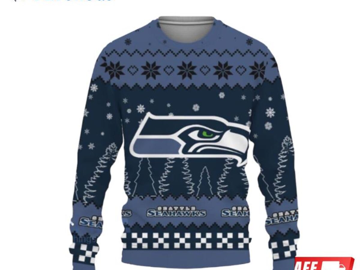 Team Logo Seattle Seahawks Ugly Christmas Sweaters - Peto Rugs