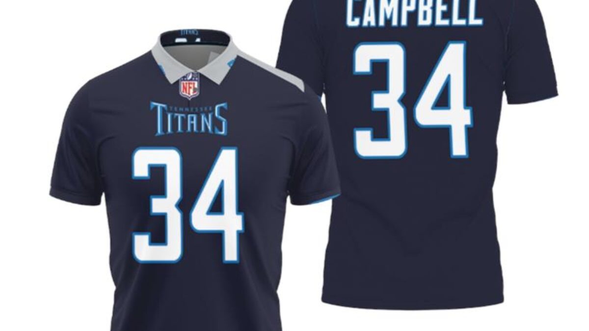 Tennessee Titans Earl Campbell #34 Great Player Nfl American Football Team  New Game Navy 2019 Polo Shirts - Peto Rugs