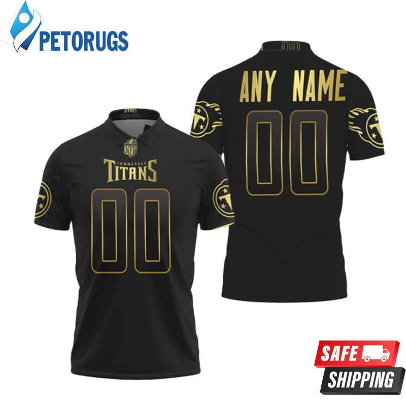 Tennessee Titans Nfl America Football Team Logo Black Golden Edition Polo Shirts