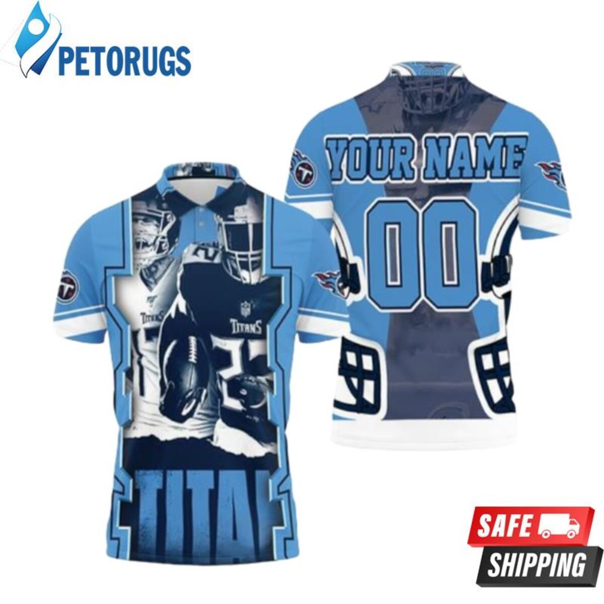 Afc South Division Champions Tennessee Titans Super Bowl 2021 Custom Name  And Number Polo Shirt