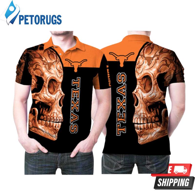 Texas Longhorns Ncaa Sugar Skull Flower Pattern Polo Shirts