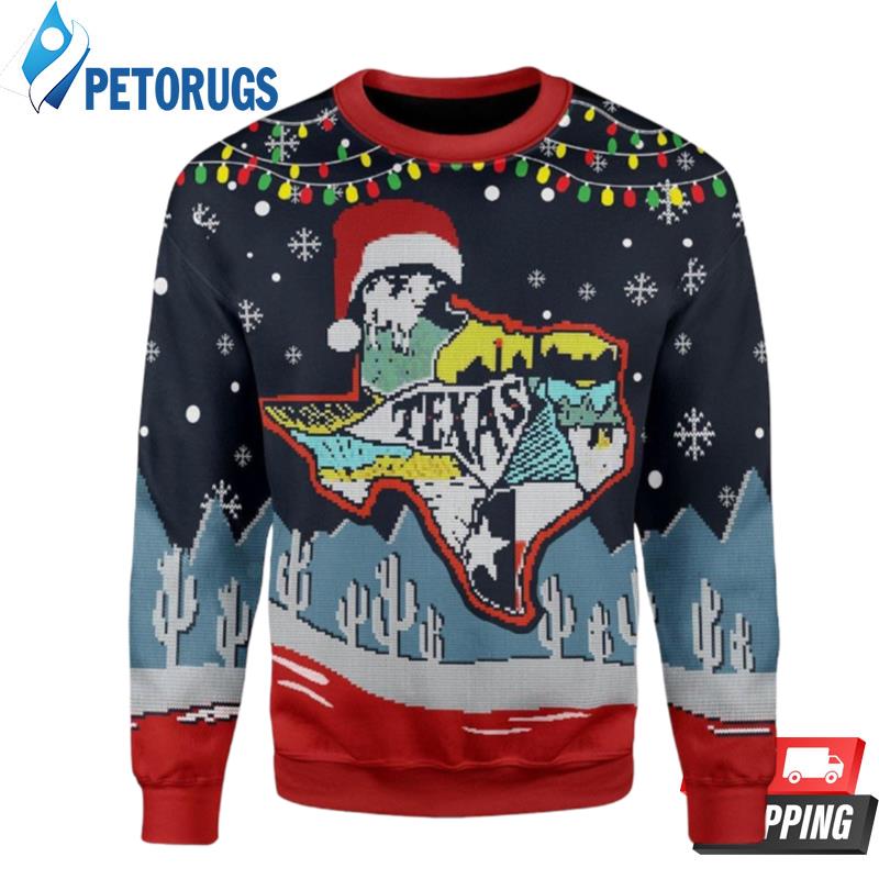 Texas Map Ugly Christmas Sweaters