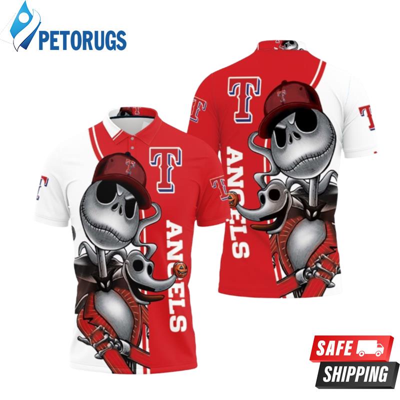 Texas Rangers Jack Skellington And Zero Polo Shirts