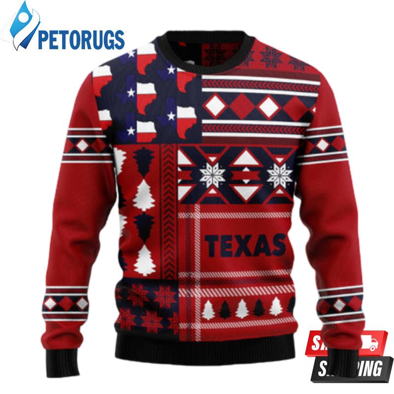 Texas Red Pattern Ugly Christmas Sweaters